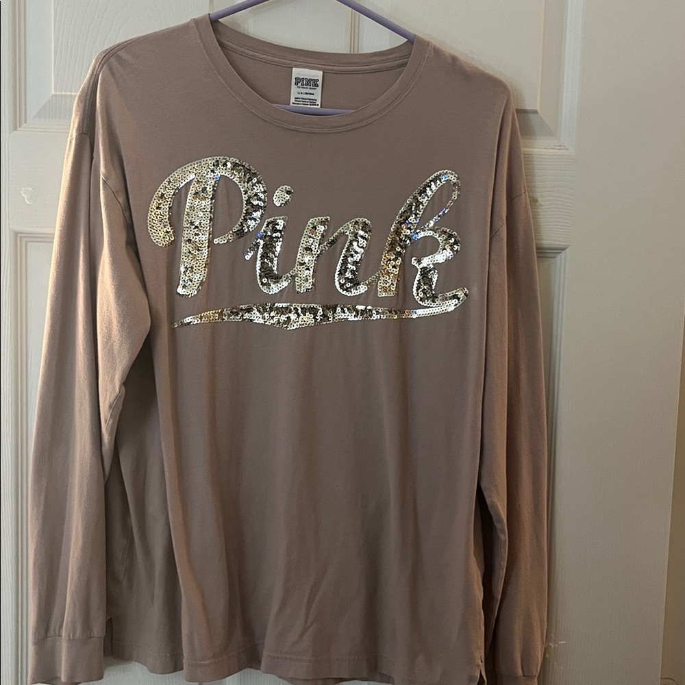PINK Victoria's Secret Tan Long Sleeve